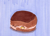 Boston Creme Donut - 5x7 inches